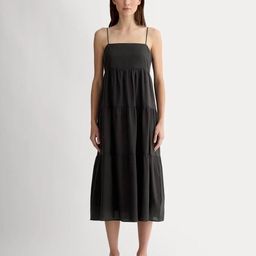 Everlane Gauze Tiered Dress size XL, Black